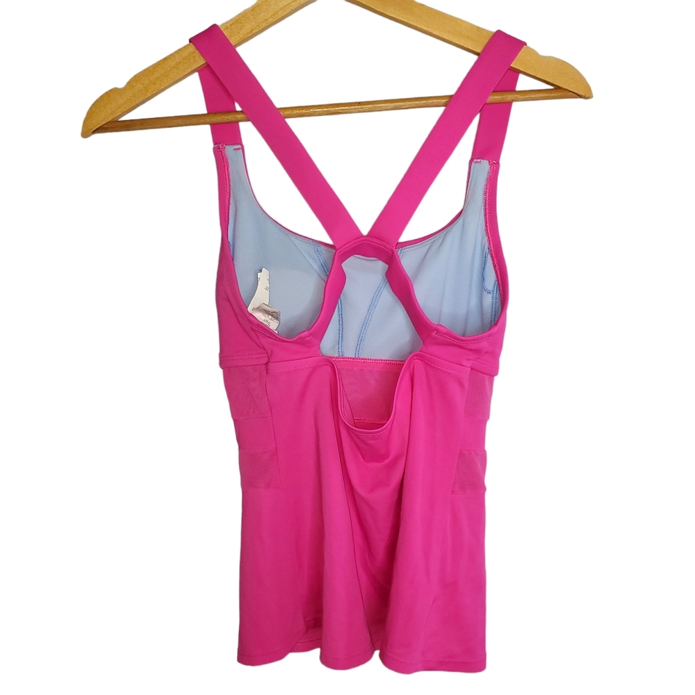 NIKE Pink Mesh Solid Edge Women's Tankini - Picture 5 of 16